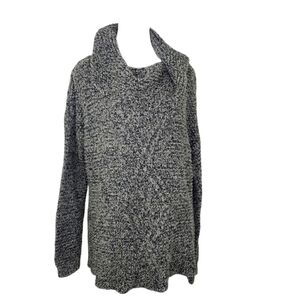 The Limited Black White/Cream Cowl Neck Sweater Sz L